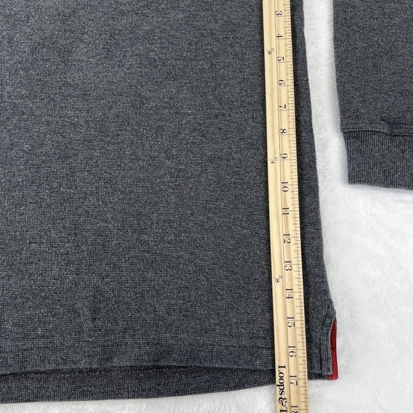 L.L Bean Long Sleeve Waffle Polo Shirt Collared Gray Cotton Mens‎ Large Tall - Picture 9 of 12
